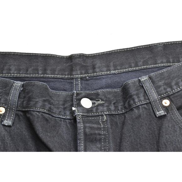 Men's Levi's 501 Black Jeans Size 42x32 Regular Fit Straight Leg Button Fly - Picture 5 of 8